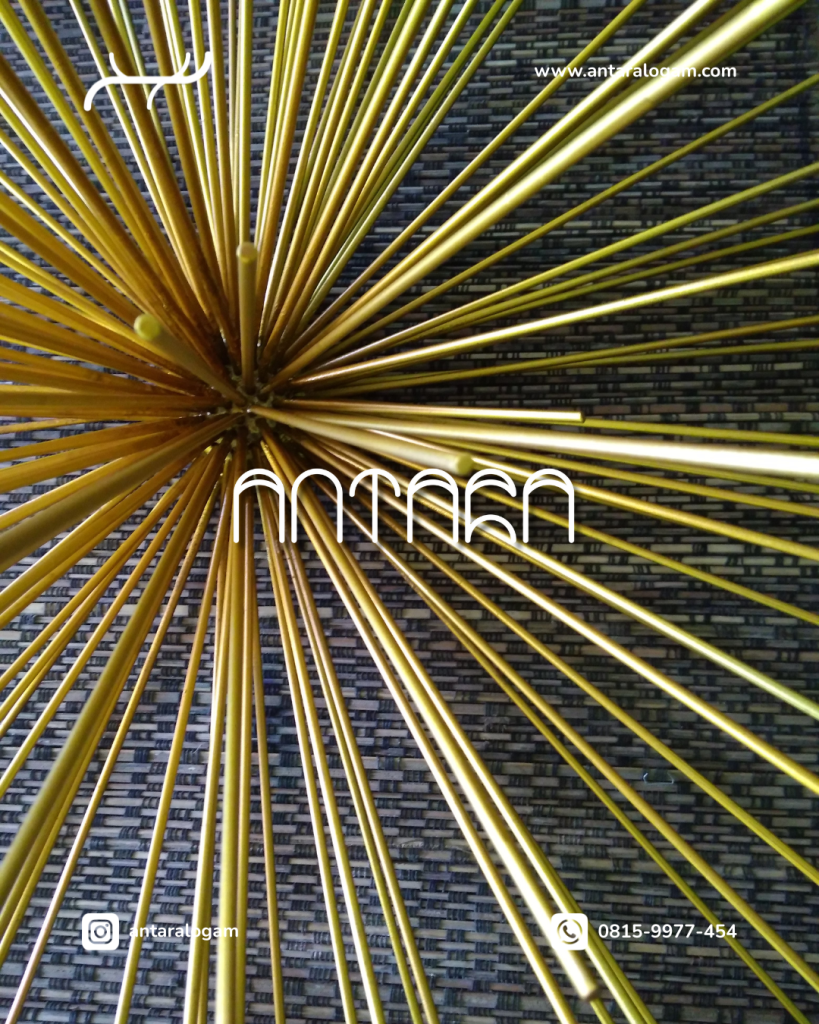 Wall Art Abstrak Kuningan